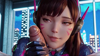 ИИ выебал D.Va из Overwatch прямо в порванном костюме!