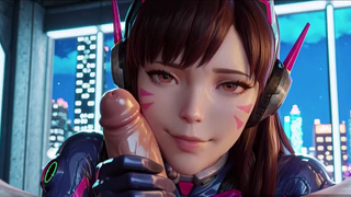 ИИ выебал D.Va из Overwatch прямо в порванном костюме!