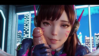 ИИ выебал D.Va из Overwatch прямо в порванном костюме!