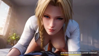 Кристи из DOA в 3D скачет на хуе сверху: жёсткое ИИ-порно без цензуры