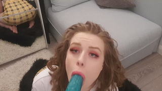 Redhead Deepthroat Ahegao GIF