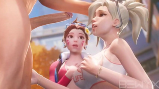 Threesome Deepthroat Blowjob GIF